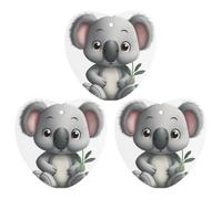 3PCS Cartoon Koala Car Air Freshener Hanging Scented Cards Cute Black Car Fresheners Long Lasting New Cars Scents for Women Men Natural Air Freshener with Lanyard Automotive Freshies