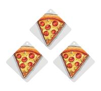 3PCS Cartoon Pizza Car Air Freshener Hanging Scented Cards Cute White Car Fresheners Long Lasting New Cars Scents for Women Men Natural Air Freshener with Lanyard Automotive Freshies