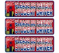 3pcs Cartoon Student Driver Magnet for Car, Spider Theme Please Be Patient Magnetic Student Driver Stickers Learner Drivers Safety Sign Supplies for Car Removable Accessories Bumper Decors