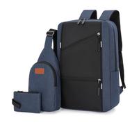 3Pcs Casual Bag Set Laptop Backpack Travel Multifunction Versatile | 3Pcs Casual Bag Set Laptop Backpack Travel Multifunction Long Pouch With USB Interface Anti Theft for Outdoor Travel Nylon