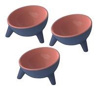 3PCS Cat Bowls Tilted Raised,Cat Feeding Bowls Elevated Cat Food Water Bowl Kittens Dishes 15° Inclined Angle Cat Feeder,Red