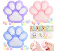 3Pcs Cat Claw Taba Squishy,Mini Relief Stress Taba Squishy Paw,Funny Cat Paw Squishy,Cute Soft Squeeze Toys,Soft Fufu Squishy Fidget Toy for Kids,Girls