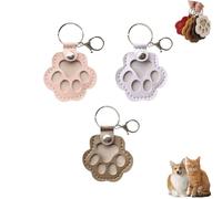 3PCS Cat Hair Collector Keychains,Dog Fur Storage Keychain,Cute Leather Paw Keychain Pet Hair Keepsake Keyring,Pet Hair Storage Pouch Fur Memorial Keyring for Pet Commemorative