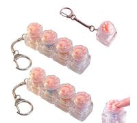 3Pcs Cat Paw Finger Keyboard Fidget Toy Set Cute Cat Paw Keychain Clicker, Mini Fidget Keyboard with 4 Keycaps, Funny Stress Relief Toy for Adults Portable Fidget Clicker for Travel Office Home