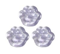 3pcs Cat Paw Squishy, Transparent Glitter Squishy Cat Paw Toys, Washable Taba Squishy Cat Silicone Squeeze Toys Cat Themed Gifts Fidget Toys (Light Purple)