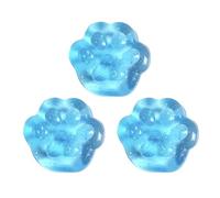 3pcs Cat Paw Squishy, Transparent Glitter Squishy Cat Paw Toys, Washable Taba Squishy Cat Silicone Squeeze Toys Cat Themed Gifts Fidget Toys (Blue)