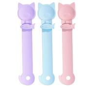 3PCS Cat Strip Feeder Spoon 3 Color Feline Shaped 10 Inch Hips & Pp Cat Treat Spoon Washable Reusable Spill-Proof Animal Treat Spoon Squeeze Pet Supplies Friandises Pour Chats for Pet Owners