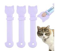 3pcs Cat Strip Feeders, Cute Kitty Head Shape Strip Squeeze Wet Treats Spoons Multifunctional Kitten Foods Dispenser Lickable Treat Spoons Cats Spoons for Wet Food Pet Supplies
