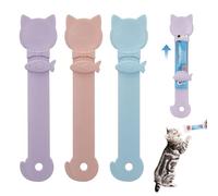 3PCS Cat Treat Spoon Squeeze, Lickable Cat Strip Feeder Spoon, Easy Feeding Spoon for Wet Food & Churu Paste Treats, Multi-Functional Pet Food Spoon (3 Colors)
