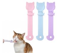 3PCS Cat Treat Spoons Set , Multi-Function Strip Feeder Design Squeeze Feeding Spoon, Cat Treat Dispenser, Big Size Easy Feeding Tool for Licky Treats, Lickable Creamy Wet Food(Pink, Blue, Purple)