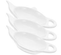 3pcs Ceramic Tea Bag Tidy Dish Teapot Shape Holder for Kitchen Use