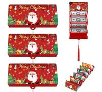 3PCS Ch/ristmas Mo/ney Envel/opes,Red Mo/ney Envel/opes,Ch/ristmas Cash Gift,10 Slots Gift Card HOL/der for Holiday Gifting,Surprise Mo/ney Wa/llets for Family,Friends,Party Supplies,Exquisite