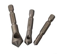 3pcs Chamfer Countersink Drill Bit Set | HSS Deburring Tool with Hex Shank for Wood Metal Plastic Acrylic PVC, Taper Hole 1/4 Inch Shank, 3 Sizes