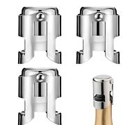 3PCS Champagne Stoppers, Stainless Steel Bottle Sealer Stoppers, Stainless Steel Bottle Sealer Stoppers for Leak-Proof Seal | Keep Bubbles Fresh & Preserve Carbonation