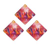 3PCS Character Horse Painting Car Air Freshener Hanging Scented Cards Cute tea Car Fresheners Long Lasting New Cars Scents for Women Men Natural Air Freshener with Lanyard Automotive Freshies