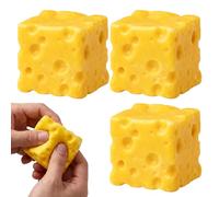 3Pcs Cheese Fidget Block, Fidget Object for Office Workers and Students, Slow Rebound Cheese Cubes, 1.97*1.97*1.97inch