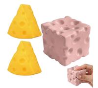 3pcs Cheese Ornament Set, Pink and Yellow, Cheese Collection for People ,Ornaments with Well Design