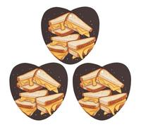 3PCS Cheese Sandwiches Car Air Freshener Hanging Scented Cards Cute Black Car Fresheners Long Lasting New Cars Scents for Women Men Natural Air Freshener with Lanyard Automotive Freshies