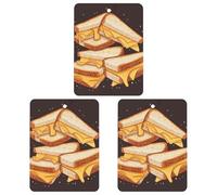 3PCS Cheese Sandwiches Car Air Freshener Hanging Scented Cards Cute Gray Car Fresheners Long Lasting New Cars Scents for Women Men Natural Air Freshener with Lanyard Automotive Freshies