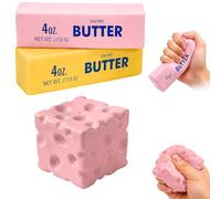 3pcs Cheese Squishy and Butter Squishy, Squishys Set for Home and Offices, Relieve Stress, Tension and Anxiety, Fidget Replica Sensory for Adults Daily Relaxation