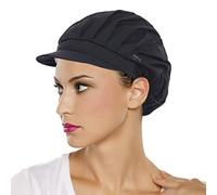 3pcs Chef Hat Adjustable Elastic Breathable Mesh Work Cap Beanie for Kitchen Cooking Service and Other Work, Halfmesh Black, One Size