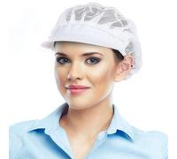 3pcs Chef Hat Adjustable Elastic Breathable Mesh Work Cap Beanie for Kitchen Cooking Service and Other Work, White, One Size