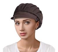 3pcs Chef Hat Adjustable Elastic Breathable Mesh Work Cap Beanie for Kitchen Cooking Service and Other Work, Brown, One Size