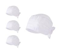 3Pcs Chef Hat Mesh Cap Cooking Hair Nets Kitchen Head Cover Wrap Bandana Do-rag White, White, One size