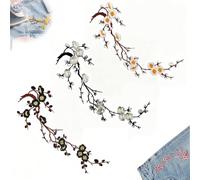 3pcs Cherry Blossom Patches Iron On, DIY Embroidery Flower Sew on Patch (A7)