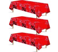 3Pcs Cherry Blossom Tablecloth Hibachi Party Decorations Chinese Japanese Cherry Flowers Plastic Table Cover Floral Disposable Table Cloth for Hibachi New Year Spring Festival Wedding 108x54 Inch