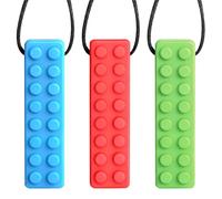 3PCS Chew Necklaces for Sensory Silicone Food Grade Bundle with Chewing Toys for ADHD SPD Autism Biting Needs Boys Girls Teething Oral Motor Aids Chewy Teether for Adults Reduce Anxiety Fidget