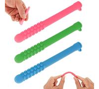 3Pcs Chewable Breathers Stick with Essential Oil, Portable Silicone Chewable Stick for Aromatherapy on The Go, Washable Puffer for Focus & Clear Respiratory Function, Aid to Stop Smoking
