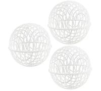 3PCS Chicken Ball Cage, 8 Inch Hollow White Plastic Rolling Chicken Balls, Secure Outdoor Cage to Prevent Dog Bites and Horse Trampling for Poultry