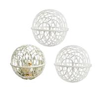 3pcs Chicken Ball Cage, Rolling Chicken Coop Balls, Movable Ball-Shaped Animals & Poultry Cages, Plastic Portable Round Safety Balls for Chickens Pigeon Rabbits Duck Outdoor Farm Use (White 40cm)