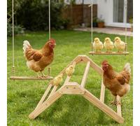 3PCS Chicken Coop Toys Set - Chicken Perch & Chicken Swing，Natural Wood Chicken Coop Accessories for Hens Poultry Rooster Bird Parrot