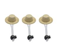3Pcs Chicken Hats for Hen, Small Pet Straw Hat for Real Chickens 2.3 Inch Mini Hamster Pet Chicken Hat Helmet with Adjustable Elastic Strap Funny Tiny Hat for Chicken Parrot Bird Lizard, LXLVOUEG