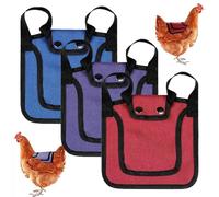3pcs Chicken Saddle for Hens, Chicken Feather Protector Comfortable Hen Aprons with Adjustable Straps Poultry Feather Protector Accessories Red, Blue, Purple