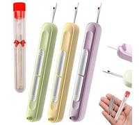 3Pcs Chiclify Eptchn 2-in-1 Needle Threader & Seam Ripper Tool Automatic Needle Threaders Seam Ripper Stretchable Remover Needle Threading Tool Quilting Supplies Sewing Kit(3pcs)