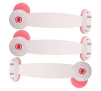 3pcs Childproof Cabinet Safety Latch with No Drill Adjustable Fit Pink