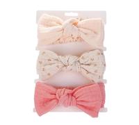 3Pcs Children's Headbands Cotton Crinkle Children's Headband Set, Stretchy Headbands For Kids, Soft Stretchy, Keeping Your Child's Hair In Place for Toddlers And Preschoolers Active Children (D, L)