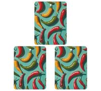 3PCS Chili Pepper Image Car Air Freshener Hanging Scented Cards Cute tea Car Fresheners Long Lasting New Cars Scents for Women Men Natural Air Freshener with Lanyard Automotive Freshies