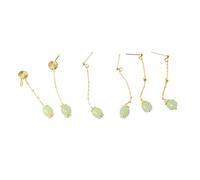 3Pcs Chinese Style Imitation Hetian Jade Long Earrings, Vintage Drop Earrings Tassels Stud Earrings, Women Stud Earrings Jewelry Gifts