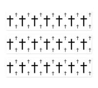 3pcs Christian Theme Edible Cake Border, 28x6.2cm/11x2.44in Rice Paper Pre-Cut Cake Wrap Strips Cross Print Decorations Decor Supplies for Religious Party