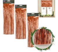 3PCS Christmas 1.2M Lametta Strands, Angel Hair Xmas Tree Decoration (Pack of 3 Rose Gold Lametta Strands)