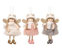 3pcs Christmas Angel Doll Decoration, Christmas Tree Hanging Ornaments, Thanksgiving Day Birthday Gifts, Snow Winged Fairy Presents, Tree Hanging Pendant, Home Party Ornament, Gift Toys for Kids