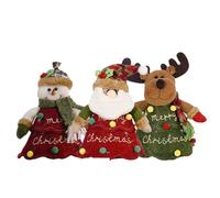 3Pcs Christmas Bags For Gift, 18x14cm, Wonder Wrap Christmas Bags, Reusable Zipper Boxes For Party Decor, Cartoon Doll Bag For Candies, Small Toys