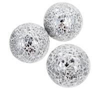 3pcs Christmas Ball Decorative Ornaments for Desktop Craft and Shelves | Silver Foams, Festive Photo Shoot Props, Tabletop Surfaces and Living Room Accents