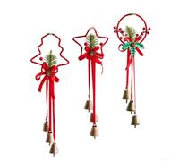 3Pcs Christmas Bell Door Hanger, Antique Style Christmas Bell Ornament, With Antique Bells And Star Bow, For Doors And Cars