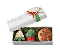 3pcs Christmas Candle Set, Christmas Candles Scented, Cute Christmas Tree Gingerbread Man Candles Christmas Decorations