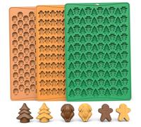 3Pcs Christmas Candy Molds 100 Cavity Silicone, Safe Christmas Chocolate Molds Non-Stick for Cookies Candies Pet Snacks, Home Décor